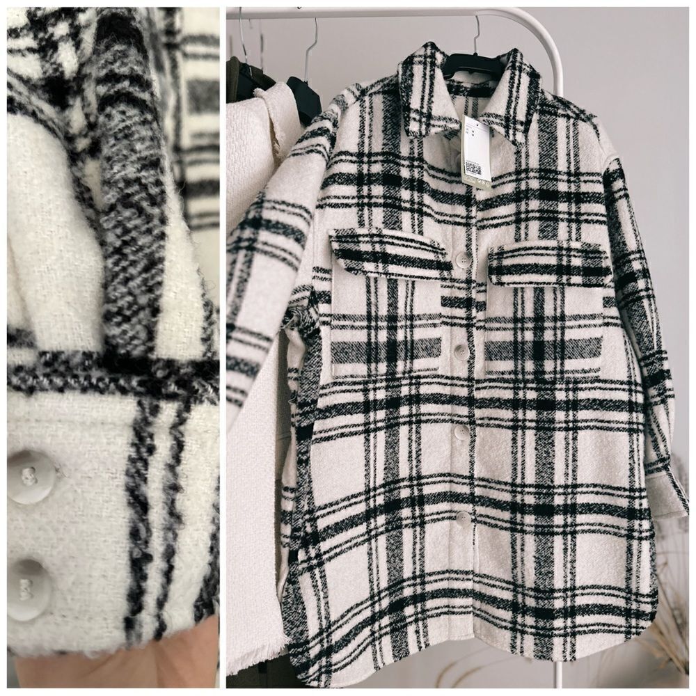 H&M Wool Blend Shacket Jacket New - Picture 1 of 5